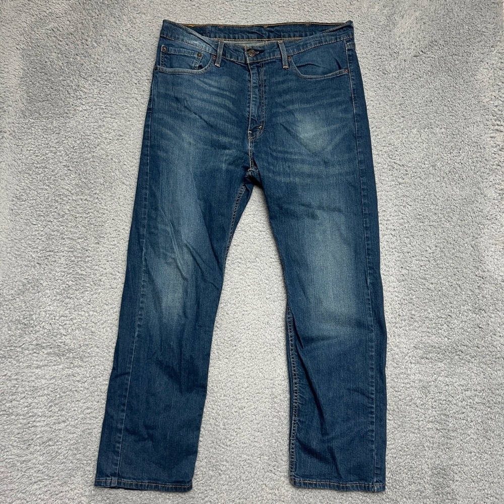 Levi's 505 Jeans Mens 38x30 Blue Excellent Straight Fit Regular Dark Wash Denim